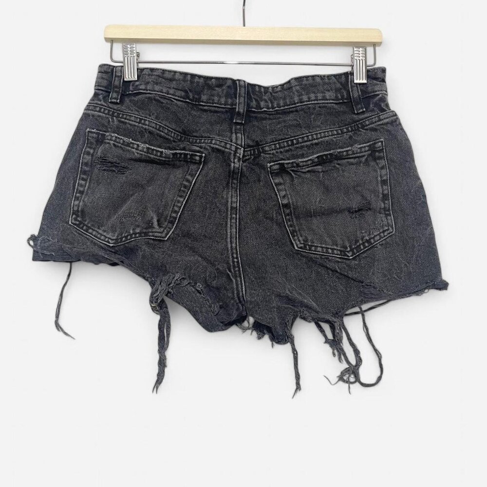 Zara black denim shorts size 6 - Picture 3 of 4